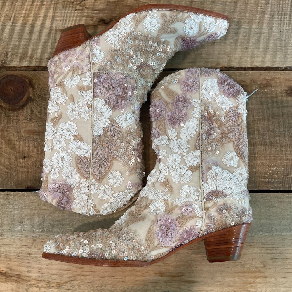 Momo New York Free People Selina Sequin Embroidered Western Boots Size 41 - Picture 11 of 11